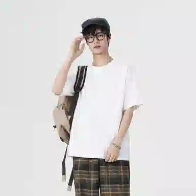 大卫贝肯 纯色宽松适中圆领短袖打底衣 男女同款