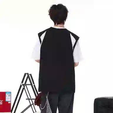 大卫贝肯 宽松舒适透气无性别无袖坎肩休闲宽松舒适圆领美式高街背心 男女同款