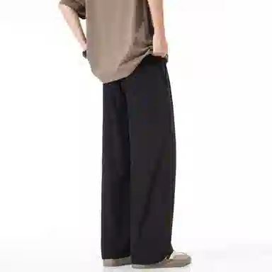 大卫贝肯 纯色简约基础款品牌山本褶皱垂感亲肤薄款透气柔软遛弯裤拖地长款睡裤 男女同款