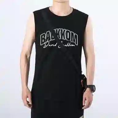 大卫贝肯 透气美式高街基础款套头背心 男款