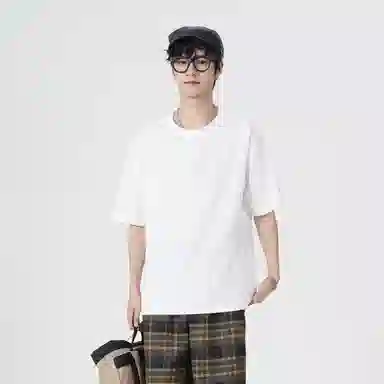 大卫贝肯 纯色宽松适中圆领短袖打底衣 男女同款