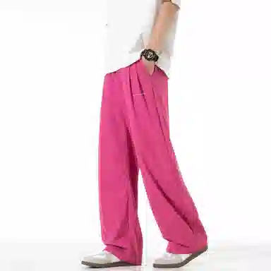 大卫贝肯 纯色简约基础款品牌山本褶皱垂感亲肤薄款透气柔软遛弯裤拖地长款睡裤 男女同款