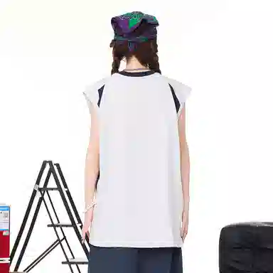 大卫贝肯 宽松舒适透气无性别无袖坎肩休闲宽松舒适圆领美式高街背心 男女同款