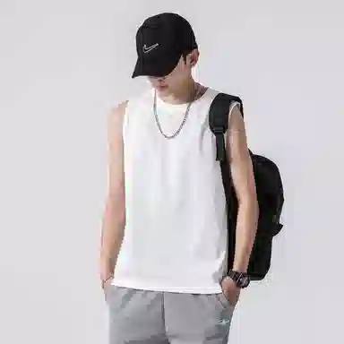 大卫贝肯 基础款美式高街套头坎肩纯色简约无袖宽松背心 男女同款