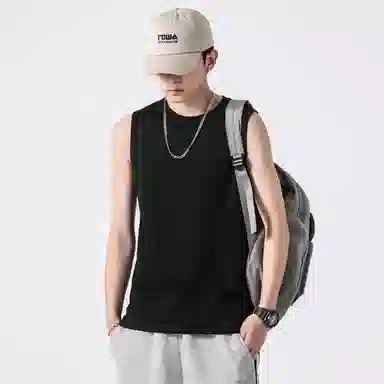 大卫贝肯 基础款美式高街套头坎肩纯色简约无袖宽松背心 男女同款