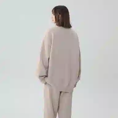 大卫贝肯 简约复古爱心提花宽松休闲可外穿纯色半边绒透气柔软亲肤高弹力长袖圆领情侣居家睡衣套装 男女同款