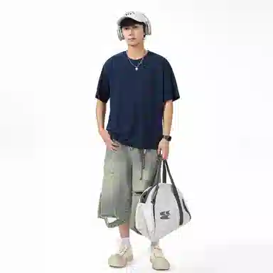 大卫贝肯 纯色宽松适中圆领短袖打底衣 男女同款