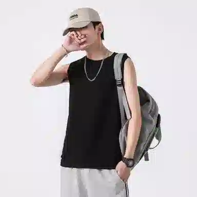 大卫贝肯 基础款美式高街套头坎肩纯色简约无袖宽松背心 男女同款