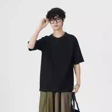 大卫贝肯 纯色宽松适中圆领短袖打底衣 男女同款