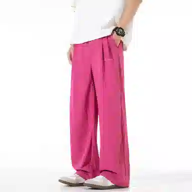 大卫贝肯 纯色简约基础款品牌山本褶皱垂感亲肤薄款透气柔软遛弯裤拖地长款睡裤 男女同款