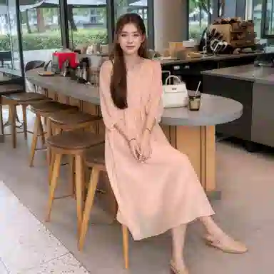 沐晓欣 简约休闲时尚百搭短袖连衣裙 女款