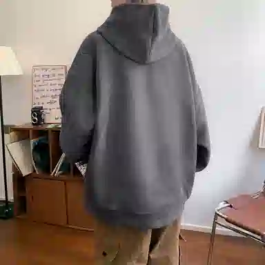 悍戈 美式复古简约舒适慵懒通勤百搭连帽套头卫衣 男女同款