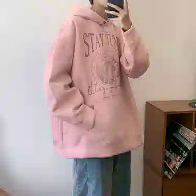 悍戈 美式复古简约舒适慵懒通勤百搭连帽套头卫衣 男女同款