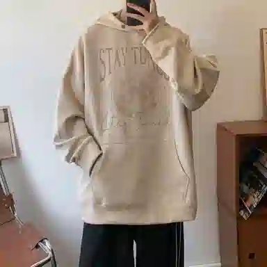 悍戈 美式复古简约舒适慵懒通勤百搭连帽套头卫衣 男女同款