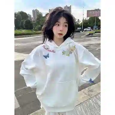 PAUL COSTELLOE Down Hoodie Embroidered Logo