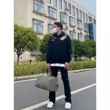 PAUL COSTELLOE Down Hoodie Embroidered Logo