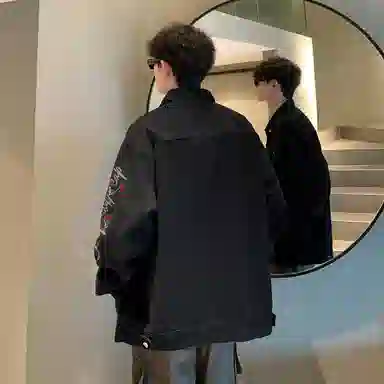 SOIEPLUS Romantic Rose Logo Denim Jacket