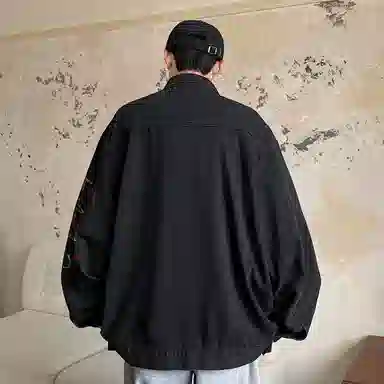 SOIEPLUS Romantic Rose Logo Denim Jacket