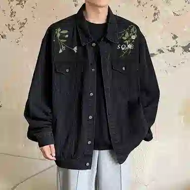 SOIEPLUS Vintage Floral Denim Jacket