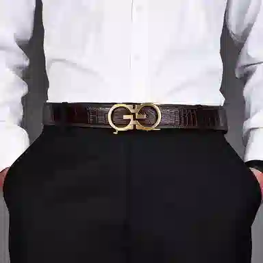 CALOWE KOLEVN Crocodile Leather Belt 3.5CM