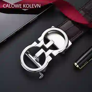 CALOWE KOLEVN Crocodile Leather Belt 3.5CM