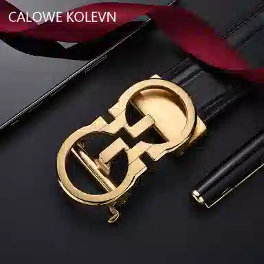 CALOWE KOLEVN Crocodile Leather Belt 3.5CM