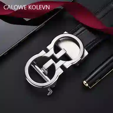 CALOWE KOLEVN Crocodile Leather Belt 3.5CM