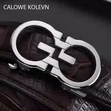 CALOWE KOLEVN Crocodile Leather Belt 3.5CM