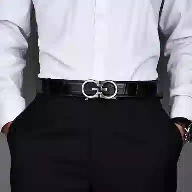 CALOWE KOLEVN Crocodile Leather Belt 3.5CM