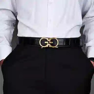 CALOWE KOLEVN Crocodile Leather Belt 3.5CM