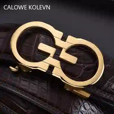 CALOWE KOLEVN Crocodile Leather Belt 3.5CM