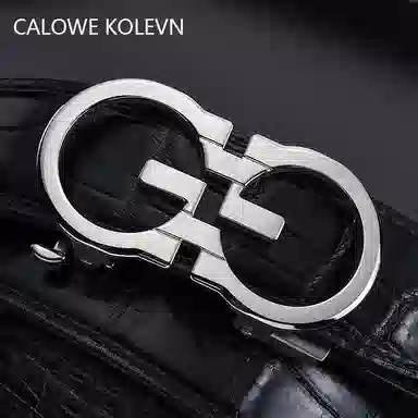 CALOWE KOLEVN Crocodile Leather Belt 3.5CM
