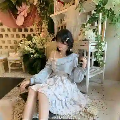 桴生 甜美风多元素融合碎花裙装套装 女款