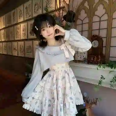 桴生 甜美风多元素融合碎花裙装套装 女款
