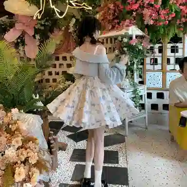 桴生 甜美风多元素融合碎花裙装套装 女款