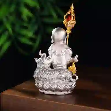 【家宅安康】 喜三福 地藏王菩萨收藏级精雕佛像饰品新中式文玩佛教治愈系家具氛围办公室软装佛龛供奉 #好运 铜 首饰配件 男女同款情侣款