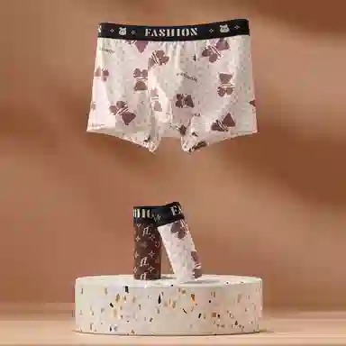 Modal Classic Retro Cartoon Print Seamless Men's Underwear 4-Pack