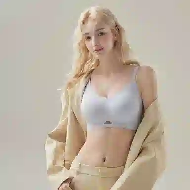 莫代尔 无痕小胸聚拢裸感隐形无钢圈上托防下垂收副乳简约舒适透气细肩带美背文胸 女款