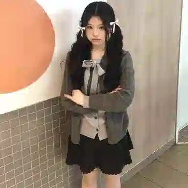 桴生 韩系秋冬慵懒温柔风假两件拼接开衫女装针织衫 女款