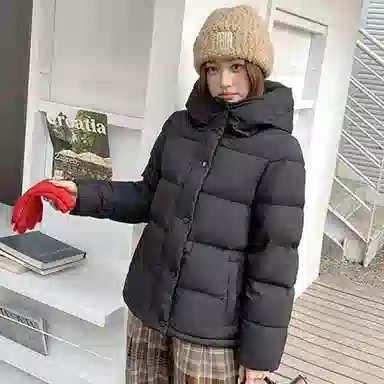 敲模女孩 韩系学院外套宽松面包连帽棉服 女款