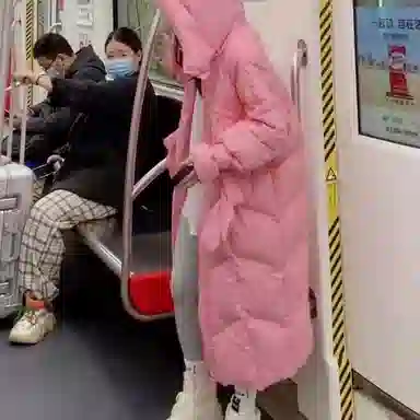 敲模女孩 韩系学院风长款过膝宽松加厚面包服棉服 女款