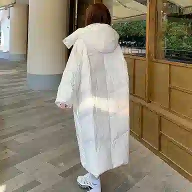 敲模女孩 韩系学院风长款过膝宽松加厚面包服棉服 女款