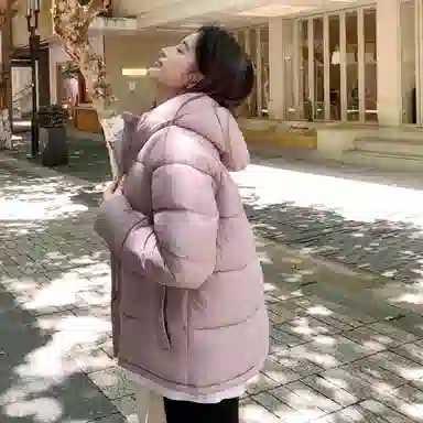 敲模女孩 韩系学院外套宽松面包连帽棉服 女款