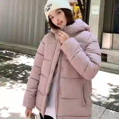 敲模女孩 韩系学院外套宽松面包连帽棉服 女款