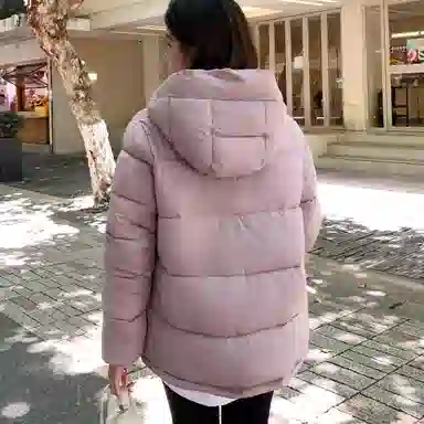 敲模女孩 韩系学院外套宽松面包连帽棉服 女款