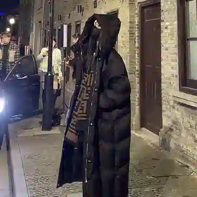 敲模女孩 韩系学院风长款过膝宽松加厚面包服棉服 女款