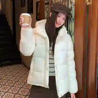 敲模女孩 韩系学院外套宽松面包连帽棉服 女款