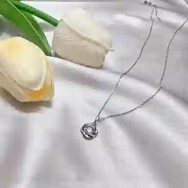 福柚 【可定制 刻字】 经典幸运四叶草莫比乌斯 轻奢小众简约闺蜜百搭高级感设计锁骨链女士 女朋友表白告白礼盒 合金 项链 女款