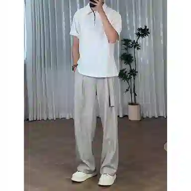拓菲 飘带直筒西裤垂坠感高级感冰丝裤子男款夏季显腿长阔腿休闲裤 男女同款