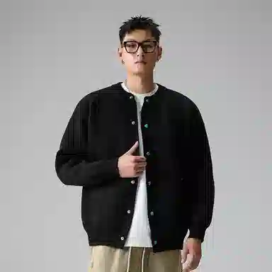 拓菲 外套男高级感秋季小众设计感美式正肩短款开衫针织衫 男女同款